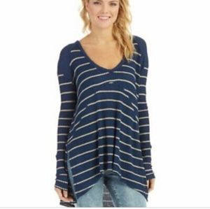 Free people sunset park waffle knit oversrized thermal top XS